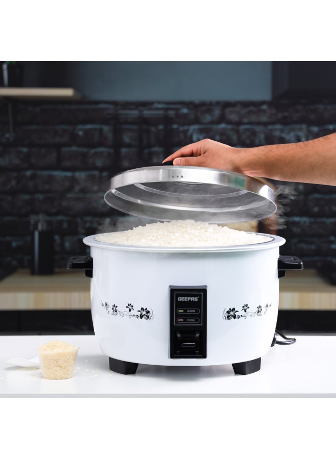 4.2 L Commercial Rice Cooker| Durable Construction,  Removable Non-Stick Aluminum Pot, Cool Touch Handle| Includes Cook, Keep Warm Functions, with Stainless Steel Lid, Aluminum Inner Steamer| Perfect for Quinoa, Risotto, Vegetables, Soups, Sauces, Eggs, etc.| 2 Years Warranty 4.2 L 1600 W GRC4321 Green