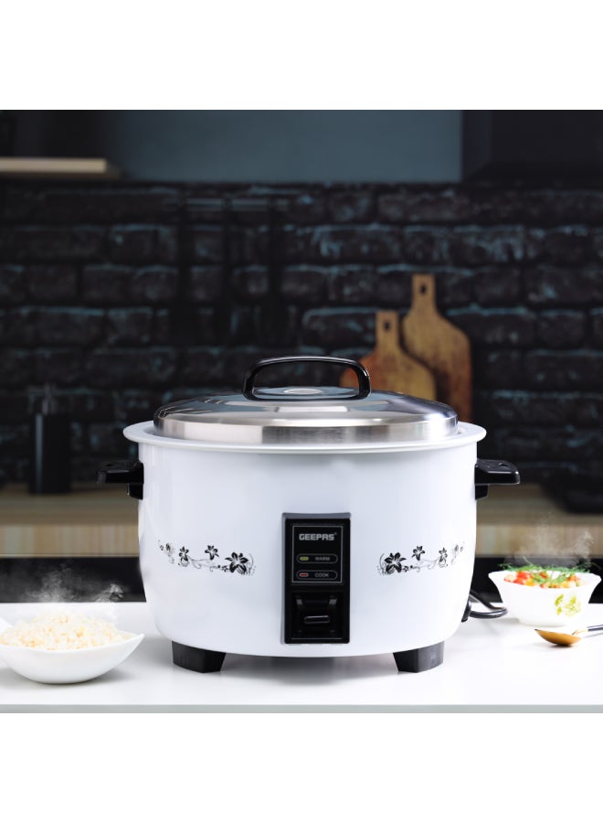 4.2 L Commercial Rice Cooker| Durable Construction,  Removable Non-Stick Aluminum Pot, Cool Touch Handle| Includes Cook, Keep Warm Functions, with Stainless Steel Lid, Aluminum Inner Steamer| Perfect for Quinoa, Risotto, Vegetables, Soups, Sauces, Eggs, etc.| 2 Years Warranty 4.2 L 1600 W GRC4321 Green