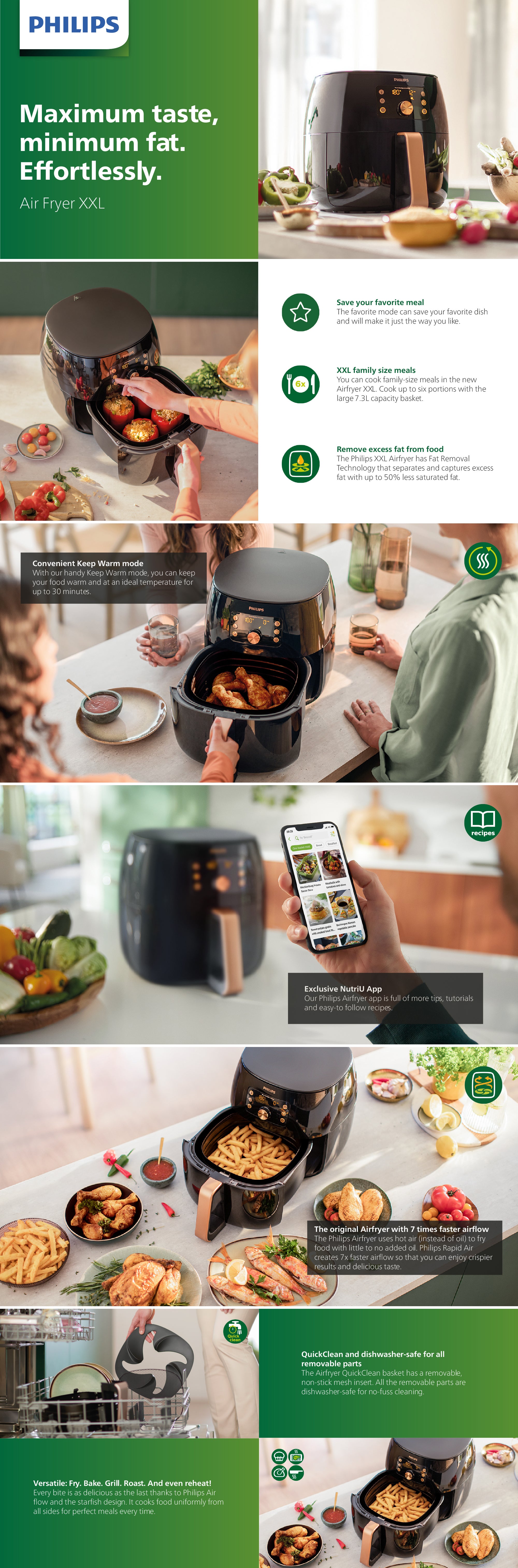 Premium Airfryer XXL With Smart Sensing Technology 7.3 L 2225 W HD9863/91 Black