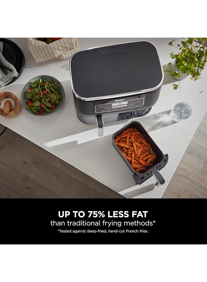 Foodi Dual Zone Digital Air Fryer, 2 Drawers, 7.6L, 6-In-1, Uses No Oil, Air Fry, Max Crisp, Roast, Bake, Reheat, Dehydrate, Cooks 4-6 Portions, Non-Stick, Dishwasher Safe Baskets 7.6 L 2470 W AF300ME/AF300EU Black