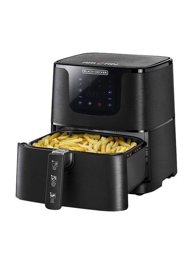 XL Digital Air Fryer 7.5L Capacity, 7 Presets 360° Rapid Air Convection Tech Temp-Time Control For Little/NoOil Healthy Frying Grilling Roasting and Baking 5.8 L 1700 W AF700-B5 Black