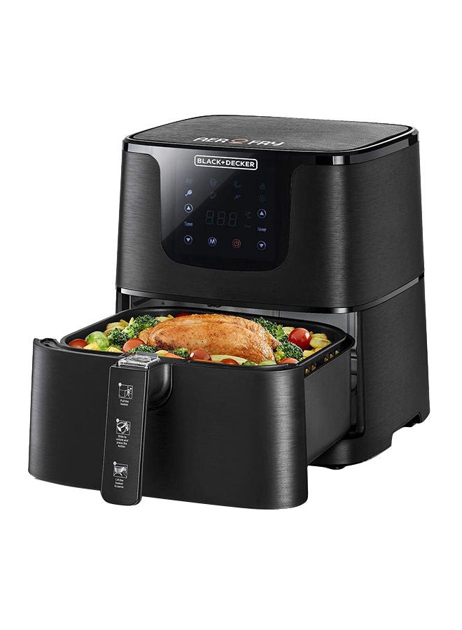 XL Digital Air Fryer 7.5L Capacity, 7 Presets 360° Rapid Air Convection Tech Temp-Time Control For Little/NoOil Healthy Frying Grilling Roasting and Baking 5.8 L 1700 W AF700-B5 Black