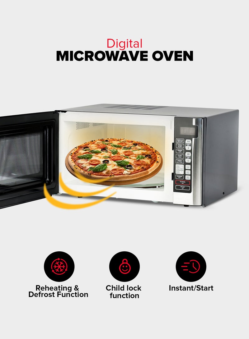 Digital Microwave Oven, 8 Power Levels with Digital Display, One-Touch Cooking with Digital Control| Pull Handle Door, Easy to Operate, 2 Years Warranty 45 L 1500 W GMO1898 Black