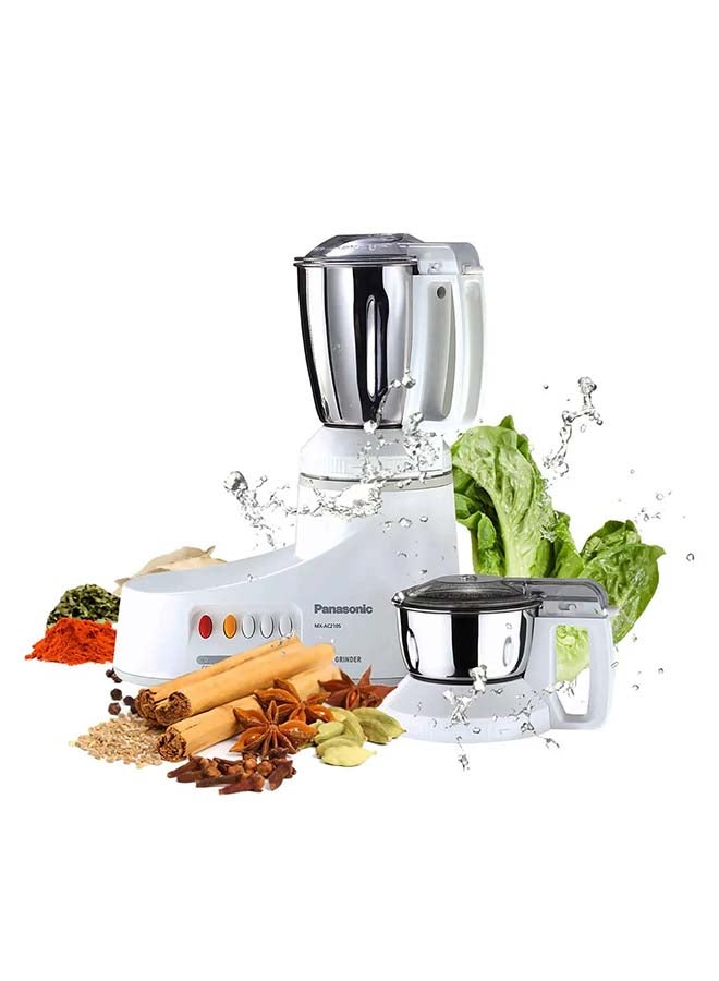 Powerful Mixer Grinder, 2 Stainless Steel Jars, Compact And Versatile For Everyday Kitchen Use 1 L 1000 W MX-AC210S White