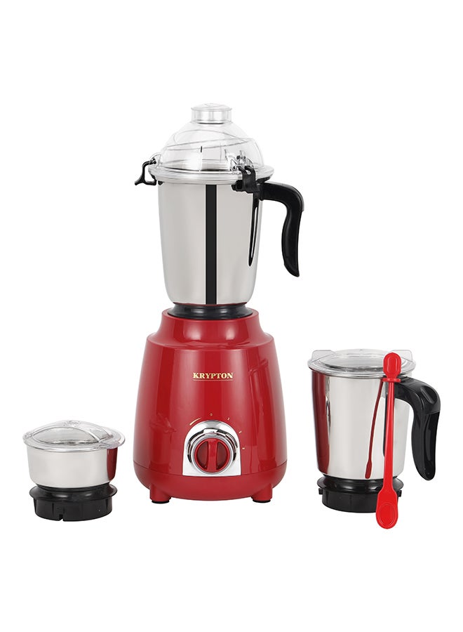 3-in-1 Mixer Grinder with 750W Motor | 3-Speed Control | Overload Protection | Shockproof ABS Body | Multi-Purpose Jars 750 W KNB6206B Red/Black