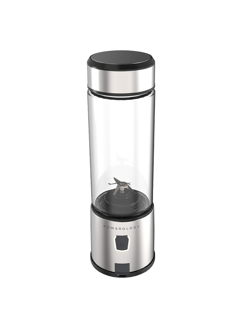 Portable 6 Stainless Steel Blades Juicer 126W Motor with 450ml Glass Container/2500mAh x2 Battery/ Up to 15 Drinks Per Charge - Silver