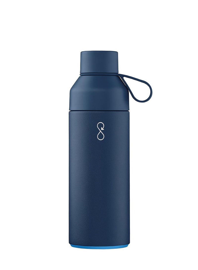 Eco-Friendly Stainless Steel Reusable Water Bottle Leakproof BPA Free Dishwasher Safe Double Wall Vacuum Insulated Thermos Flask - Ocean Blue (500Ml)