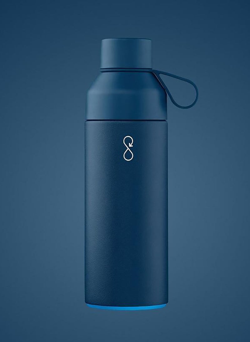 Eco-Friendly Stainless Steel Reusable Water Bottle Leakproof BPA Free Dishwasher Safe Double Wall Vacuum Insulated Thermos Flask - Ocean Blue (500Ml)