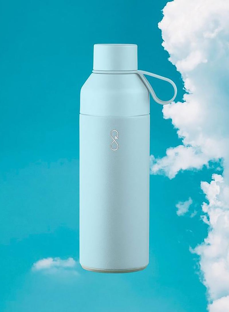 Eco-Friendly Stainless Steel Reusable Water Bottle Leakproof BPA Free Dishwasher Safe Double Wall Vacuum Insulated Thermos Flask - Sky Blue - 500ml