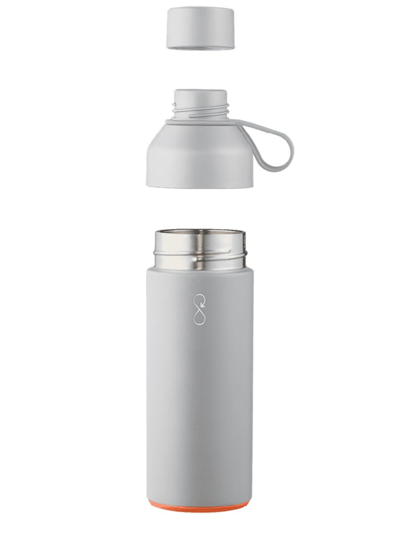 Eco-Friendly Stainless Steel Reusable Water Bottle Leakproof BPA Free Dishwasher Safe Double Wall Vacuum Insulated Thermos Flask - Rock Grey - 500 ml