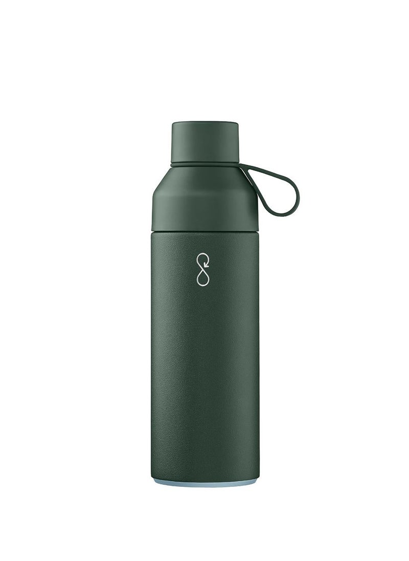 Eco-Friendly Stainless Steel Reusable Water Bottle Leakproof BPA Free Dishwasher Safe Double Wall Vacuum Insulated Thermos Flask - Forest Green 500 ml