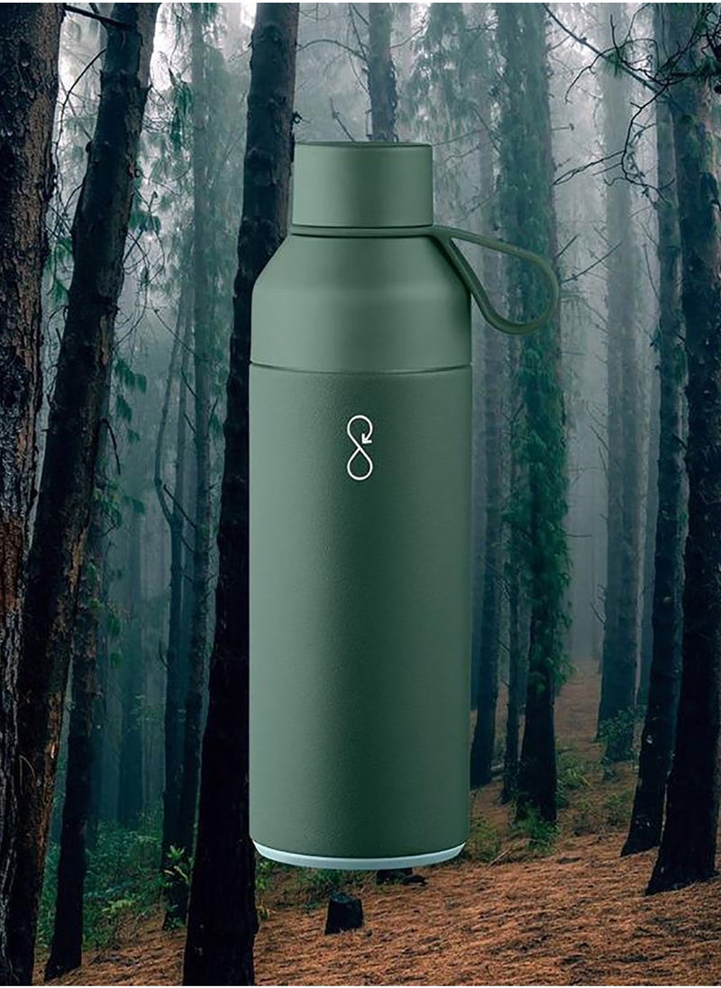 Eco-Friendly Stainless Steel Reusable Water Bottle Leakproof BPA Free Dishwasher Safe Double Wall Vacuum Insulated Thermos Flask - Forest Green 500 ml