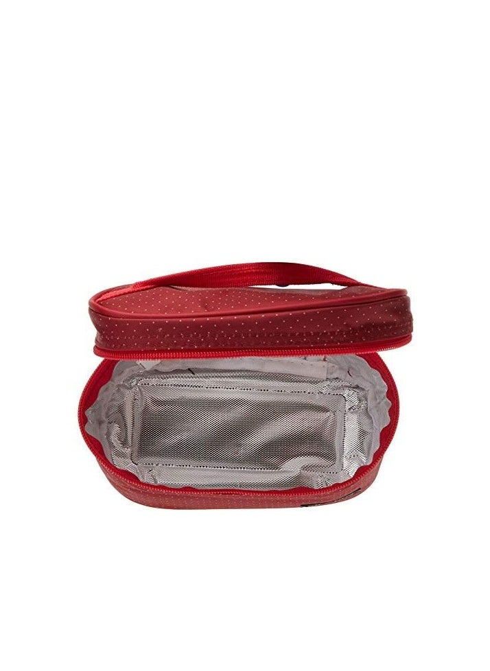 LocknLock 2PC Insulated Lunch Red Set - Grey, Airtight and BPA-Free Containers