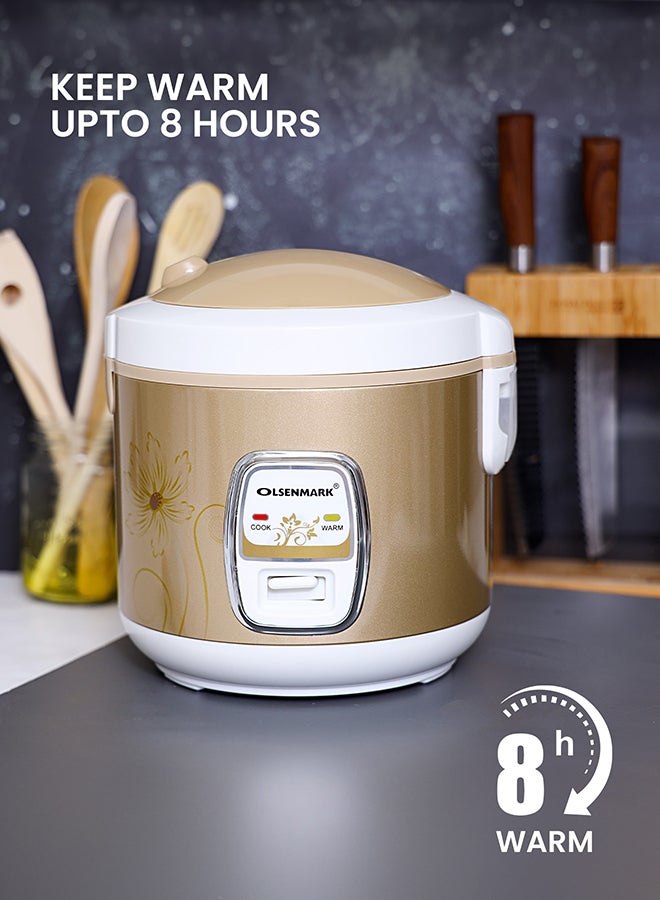 3-in-1 Rice Cooker with 1.5 L Capacity 500 W OMRC2121H Non-Stick Inner Pot, Cook, Steam and Keep Warm Functions, Keeps Rice Warm for Up to 8 Hours, Easy to Clean, Durable and Tougher Outer Body 1.5 L 500 W OMRC2121H Brown