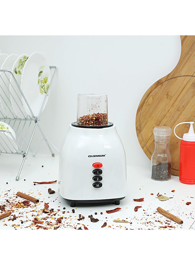 2-In-1 Multifunctional Blender -OLSENMARK OMSB2361, 300W Power, Stainless Steel Blades, 2 Speed Control With Pulse - 1.5L Jar, 1 Grinder Jar With Over Heat Protection And Safety Lock 1.5 L 300 W OMSB2361 White/Black