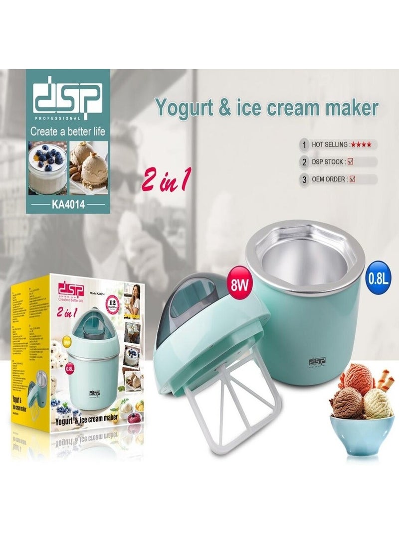 DSP 2 in 1 ice cream maker & yogurt maker KA4014 0.8L 8W