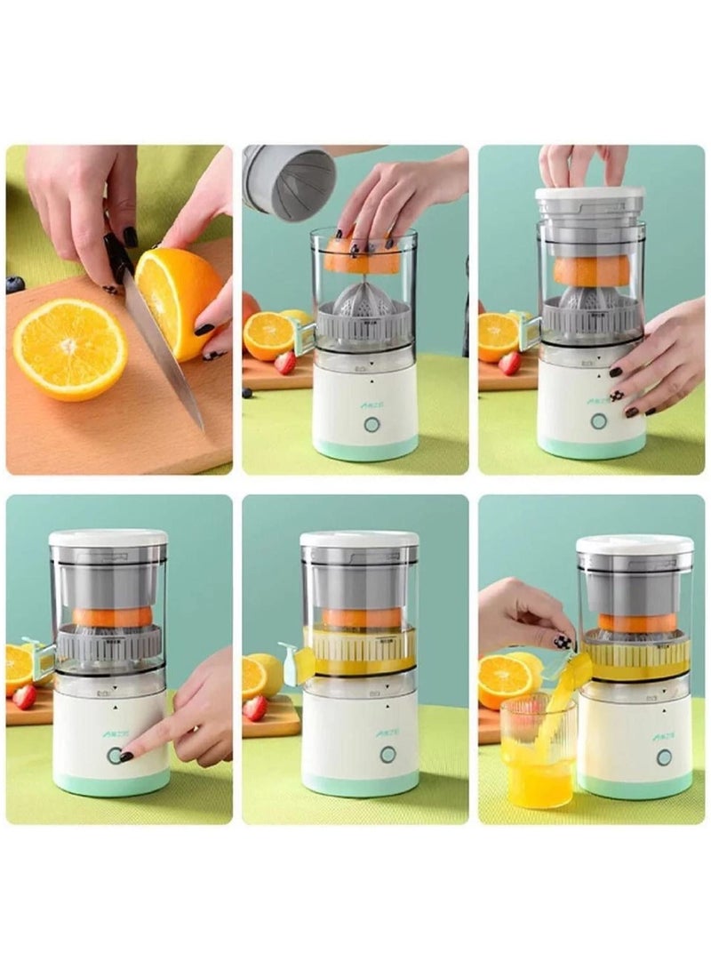 Electric Mini Citrus Juicer Hands-Free Portable USB Charging Powerful Cordless Fruit Juicer Multifunctional One Button Easy Press Lemon Orange Squeezer Machine For Kitchen