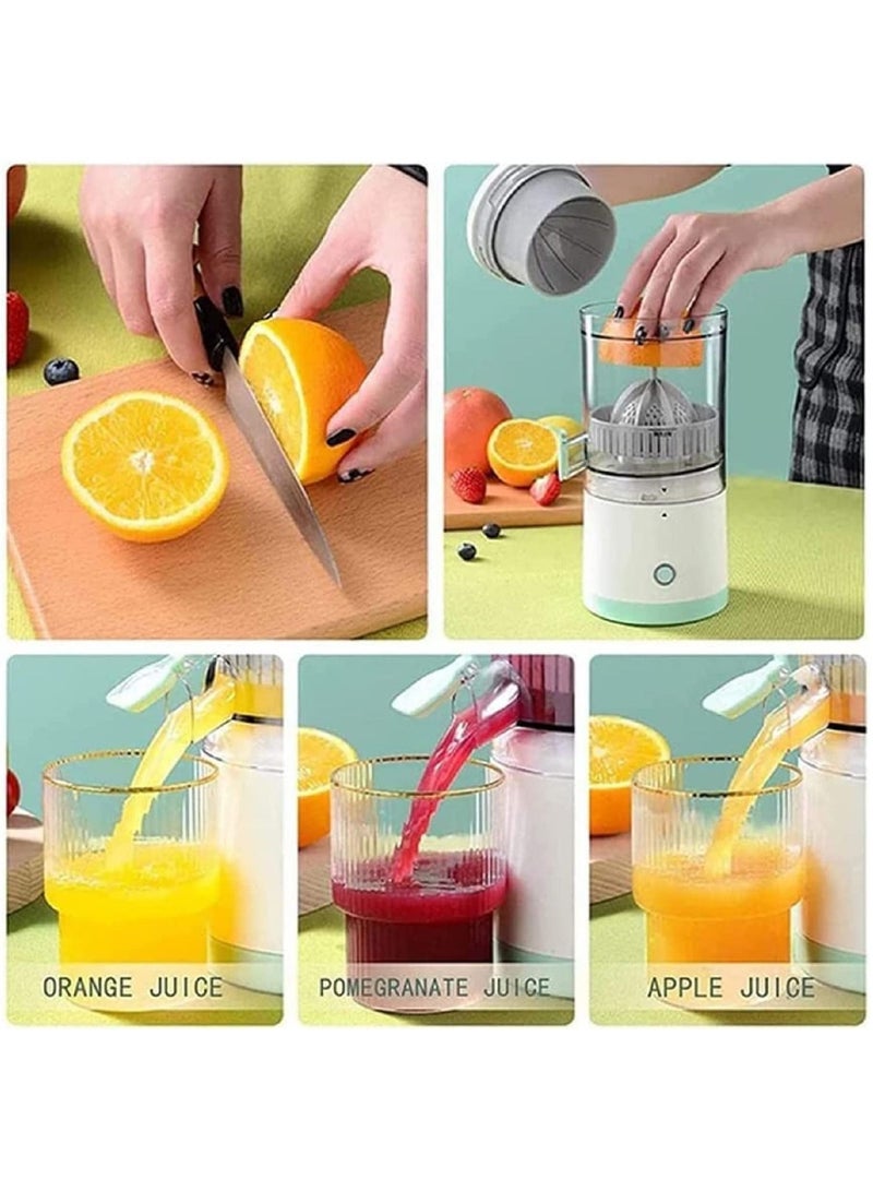 Electric Mini Citrus Juicer Hands-Free Portable USB Charging Powerful Cordless Fruit Juicer Multifunctional One Button Easy Press Lemon Orange Squeezer Machine For Kitchen