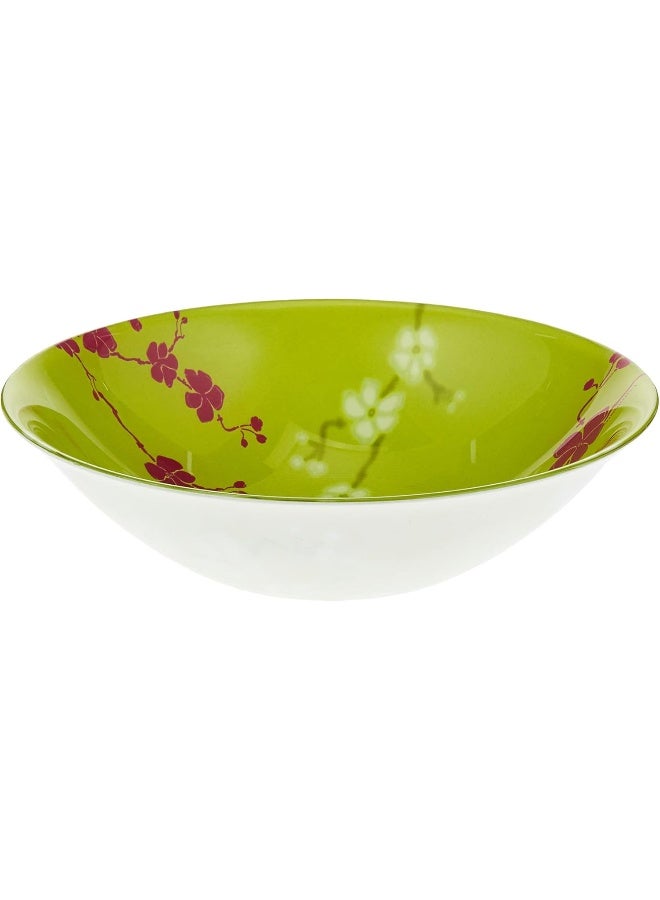 6-Piece Value Pack Kashima Soup Plate Set Green/Pink 20cm