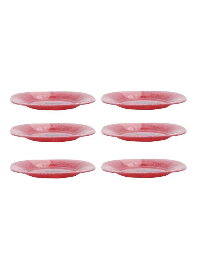 6-Piece Carina Constellation Dessert Plates Red/White 18cm
