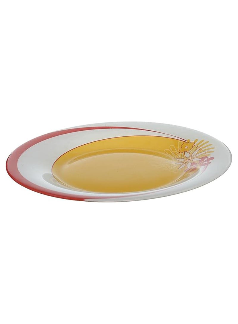 6-Piece Graphic Printed Dessert Plates White/Orange/Red 19cm