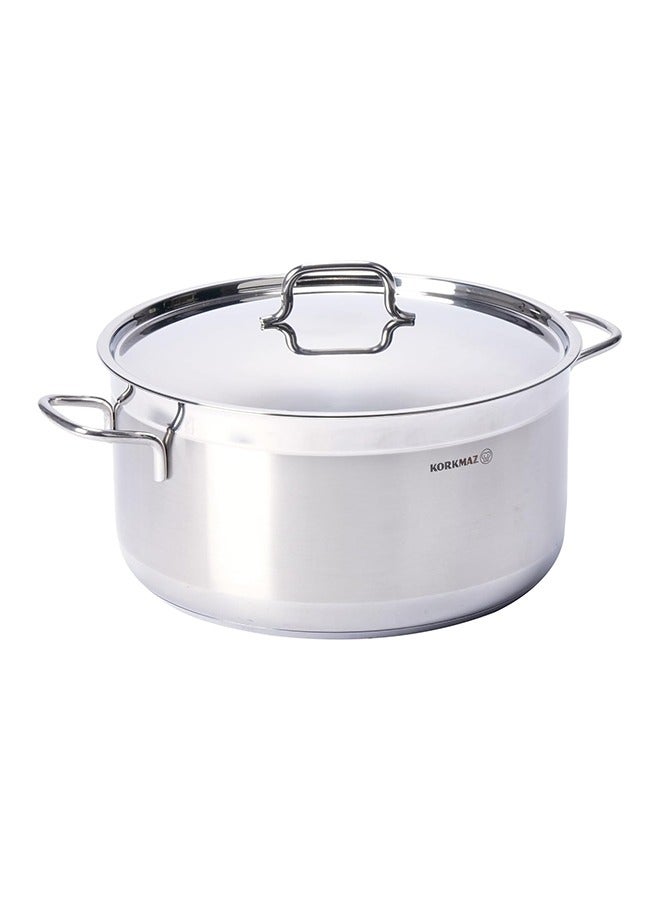 14-Piece Casting From High Quality Stainless Steel Fixed Non-Slip Handles Cookware Set Includes (12x22 cm) Casserole 4.0 liter, (13x26 cm) Casserole 6.8 liters, (15x30 cm) Casserole 11.0 liters, (8x26 cm) 4.2-liter Short Casserole, (24x6 cm) Frying Pan 2.7 liters , Milk Pan 2.0 liter (14x14 cm), Casserole With Handle 1.6 liter (16x8 cm), 6 Lids Silver