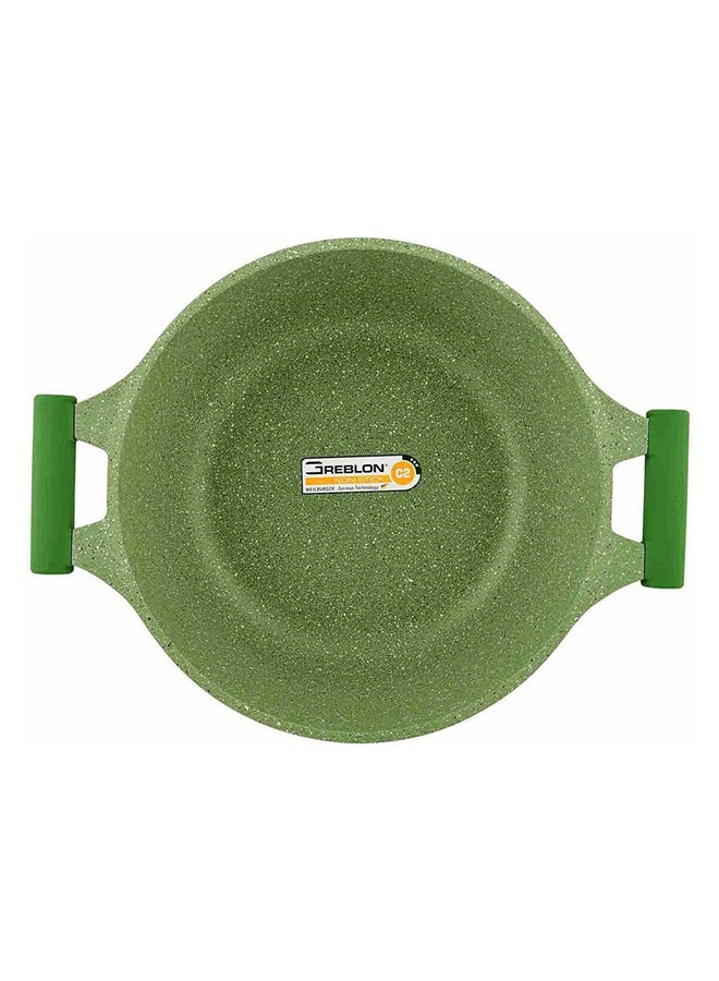 Granite Non-Stick Aluminium Sauce Pan With Lid Green 24cm