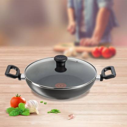 Delicia Non-Stick Kadhai With Lid Black 28cm