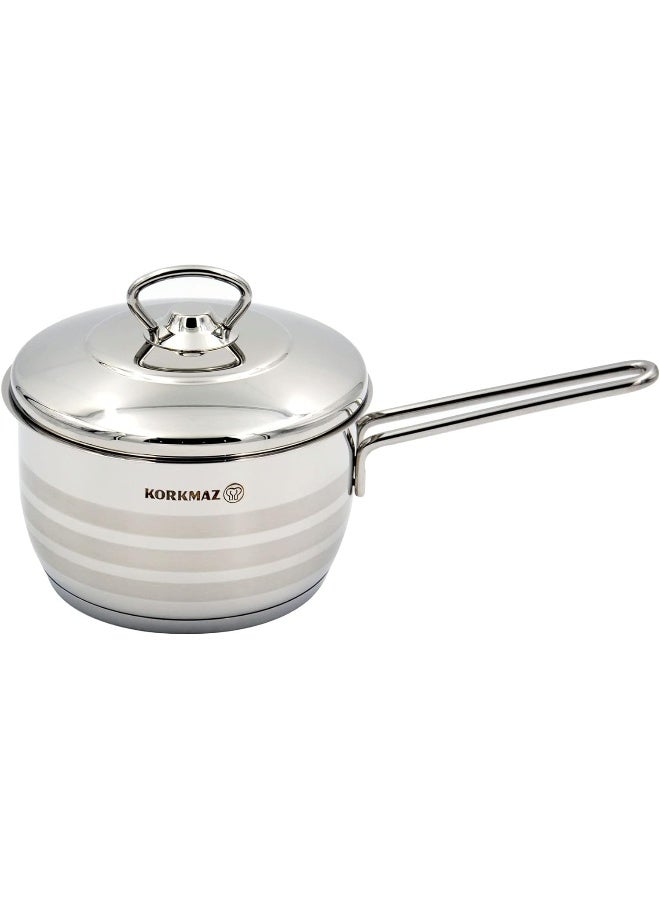 Saucepan With Lid Silver 16x10cm