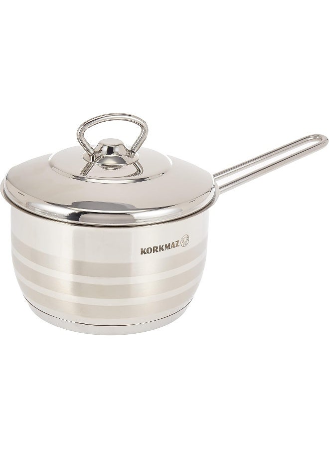 Saucepan With Lid Silver 16x10cm