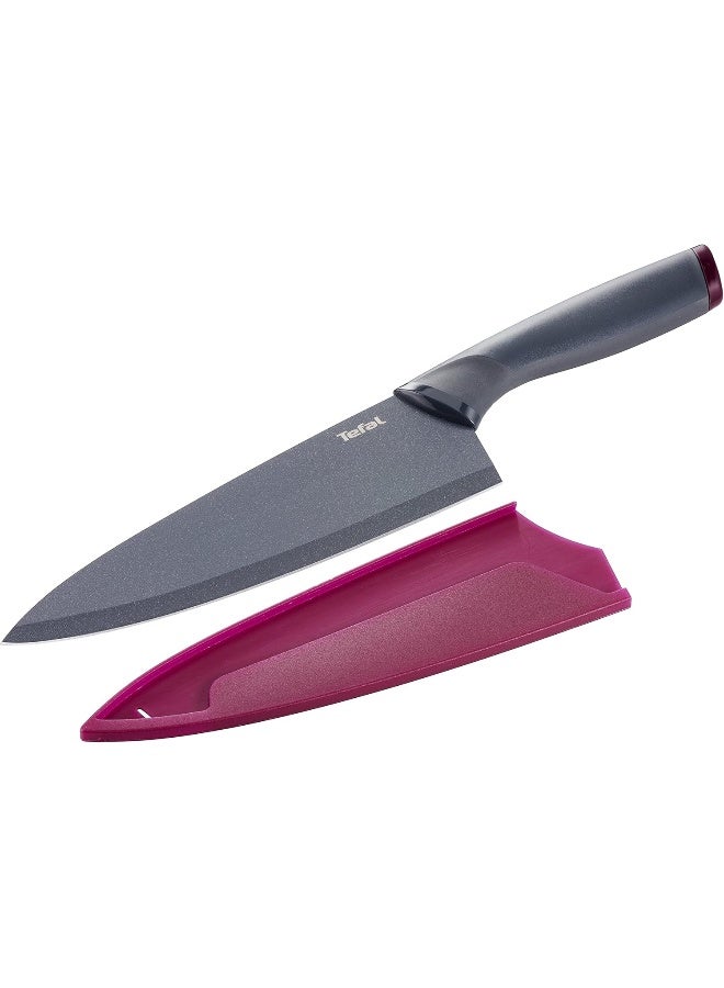 Chef Knife With Cover Grey/Purple 20cm