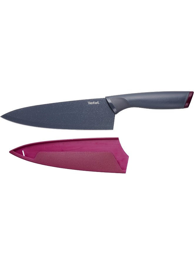 Chef Knife With Cover Grey/Purple 20cm