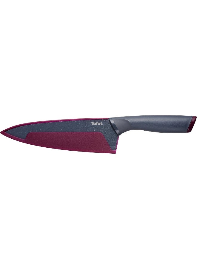 Chef Knife With Cover Grey/Purple 20cm