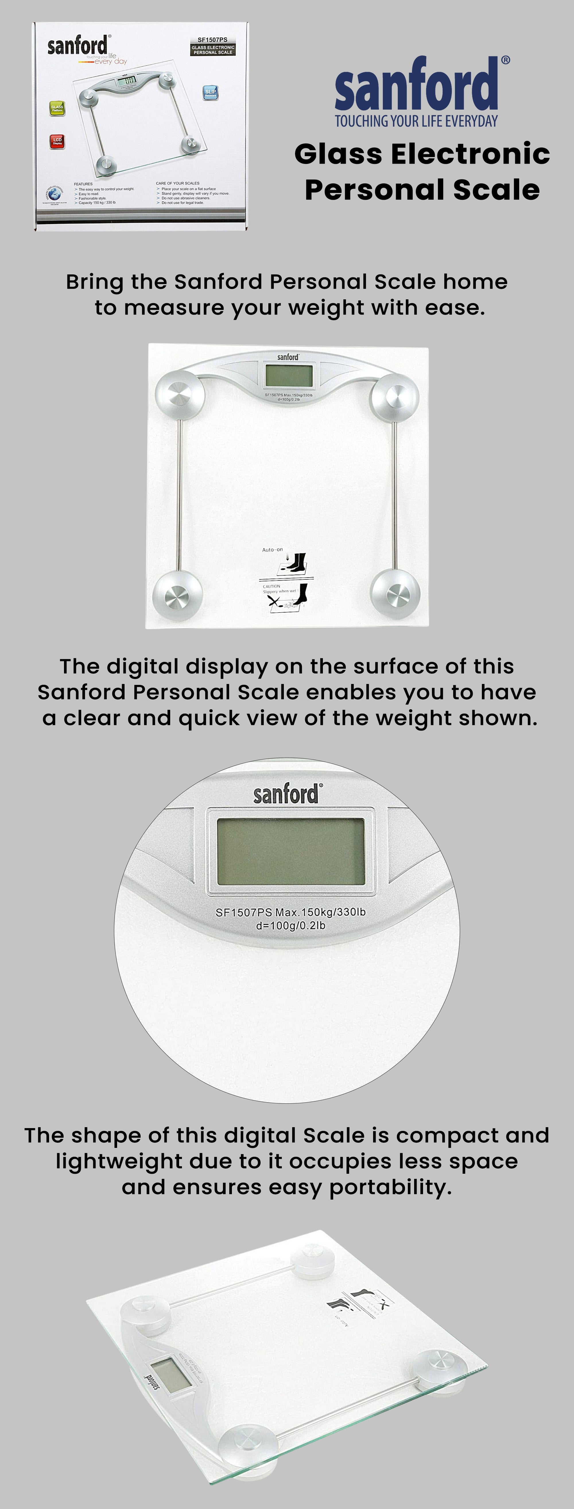 Glass Electronic Personal Scale Clear/Silver