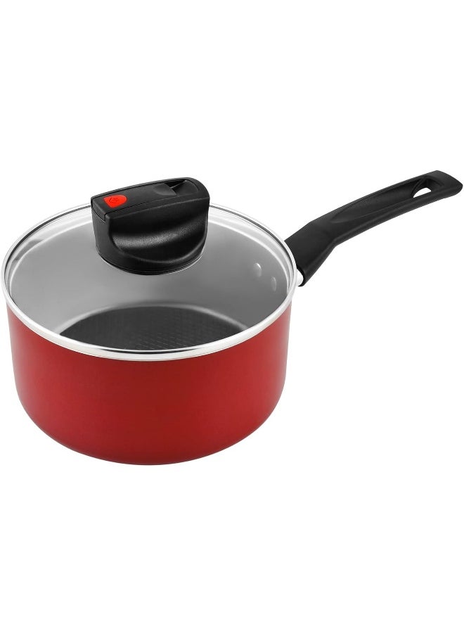 Prestige Safecook With Nonstick Saucepan, Red, 20 cm, Aluminum