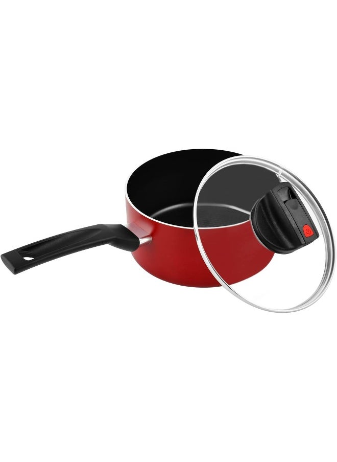 Prestige Safecook With Nonstick Saucepan, Red, 20 cm, Aluminum