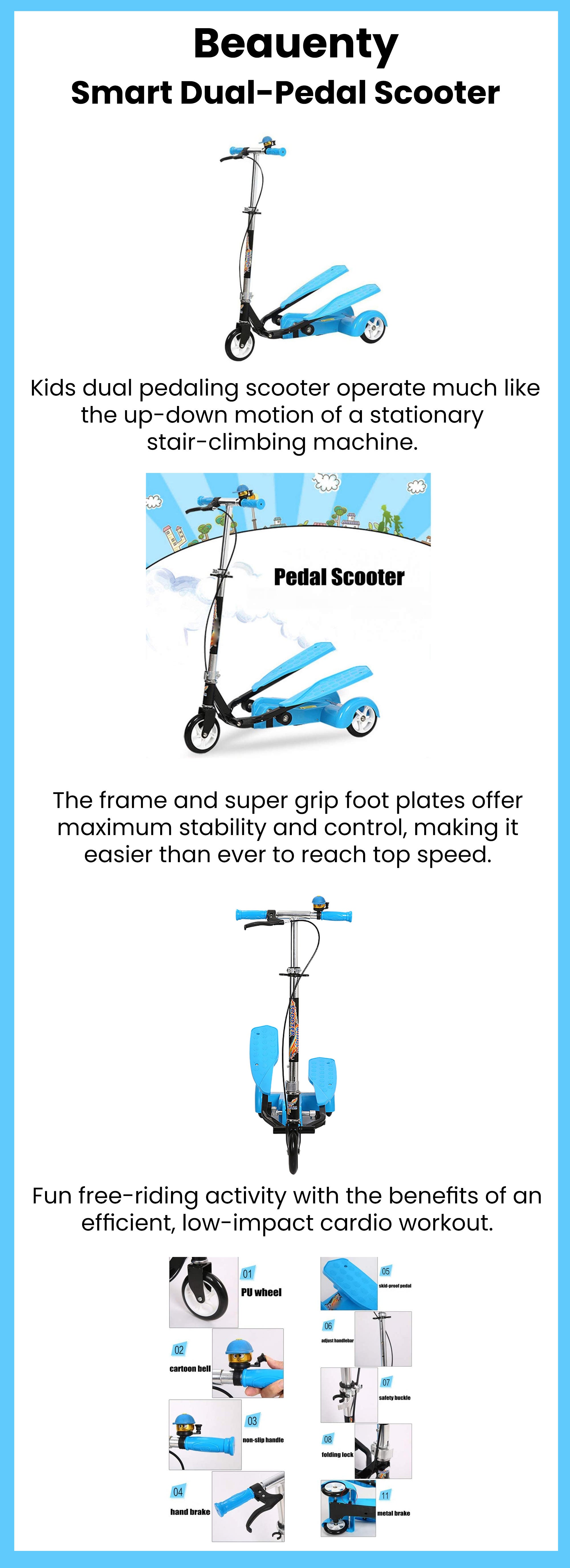 Smart Dual-Pedal Scooter Multicolour