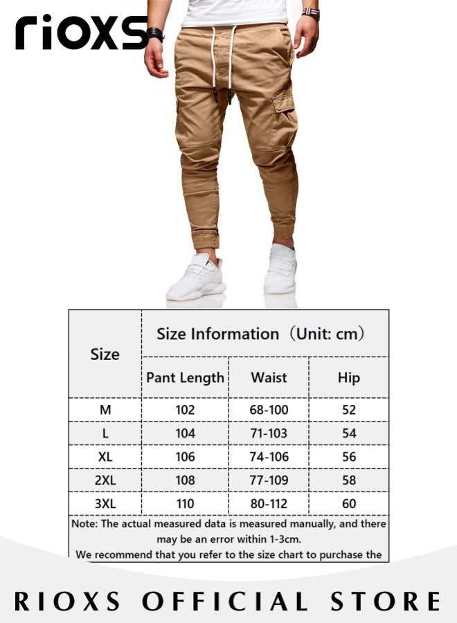 Men's Cargo Pants, Baggy Fit Tapered Cargo Pants For Men, Casual Sports Trousers, Drawstring Athletic Pants For Running Jogging Workout, Tactical Pantalones Cargo, Mens Cargo Pants, Multi Pocket Stretch Sweatpants