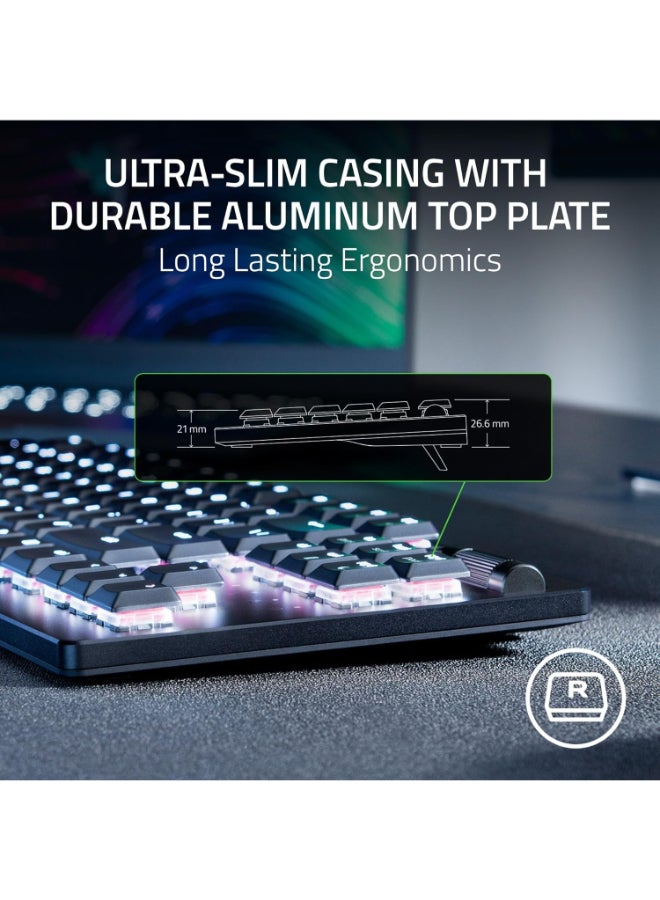 Razer DeathStalker V2 Pro TKL Wireless Gaming Keyboard, Low-Profile Optical Switches, Linear Red, HyperSpeed Wireless, 50H Battery, Ultra-Durable Coated Keycaps, Chroma RGB - Black