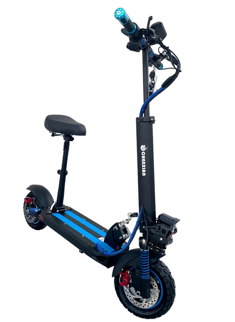 Electric Scooter 1000W motor 48V13Ah Battery 30 to 35Km Range Max Speed 55KmpH 4 Suspension Led Lights & Digital Display  E10