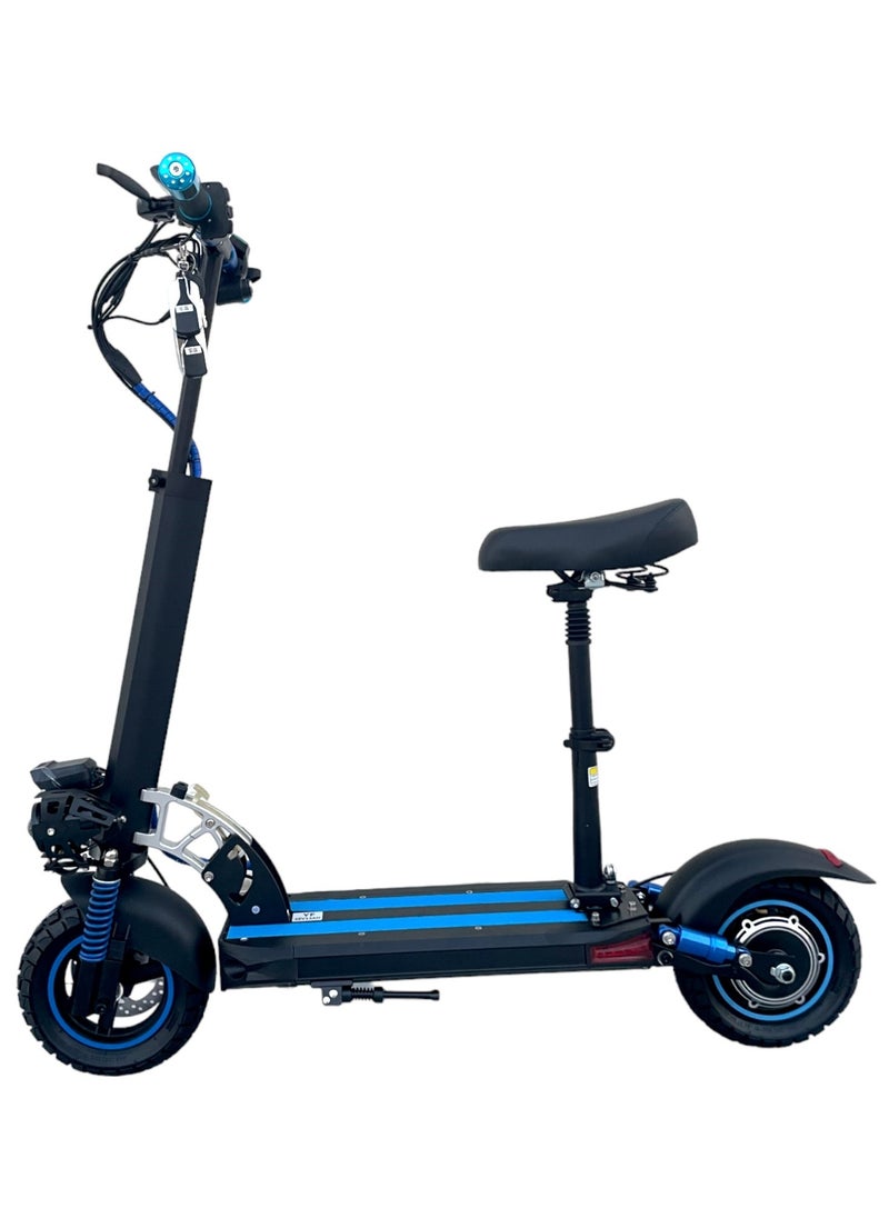 Electric Scooter 1000W motor 48V13Ah Battery 30 to 35Km Range Max Speed 55KmpH 4 Suspension Led Lights & Digital Display  E10
