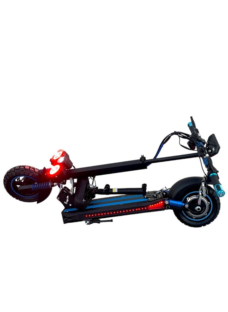 Electric Scooter 1000W motor 48V13Ah Battery 30 to 35Km Range Max Speed 55KmpH 4 Suspension Led Lights & Digital Display  E10
