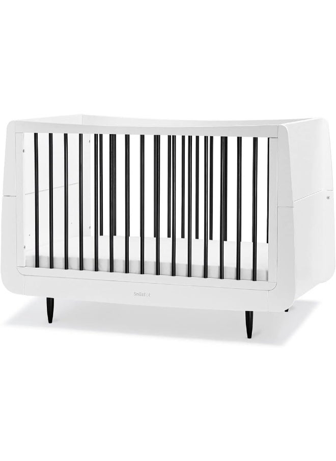 Kot Skandi Cot Bed For Infant And Baby/Kids/Toddler, Modern And Minimal Style , Easly Convert To Toddler Bed , Made of Sustainably Sourced Wood , From 0 To 10 Years(W72 X L133Cm X H89Cm) - Mono