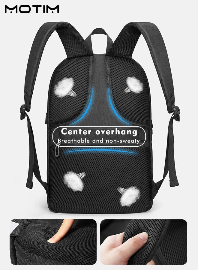 17.3 Inch Business Laptop Bag Backpack Travel Backpack with USB Charging Port, Waterproof Durable Lightweight Laptop Computer Bag  with Inner Organizer, Large Capacity