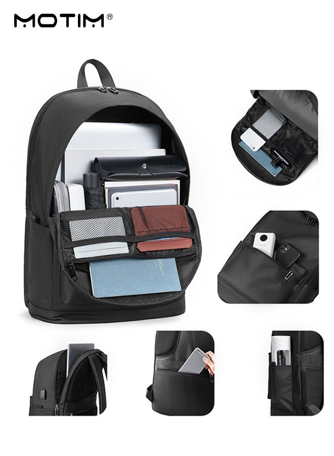 17.3 Inch Business Laptop Bag Backpack Travel Backpack with USB Charging Port, Waterproof Durable Lightweight Laptop Computer Bag  with Inner Organizer, Large Capacity