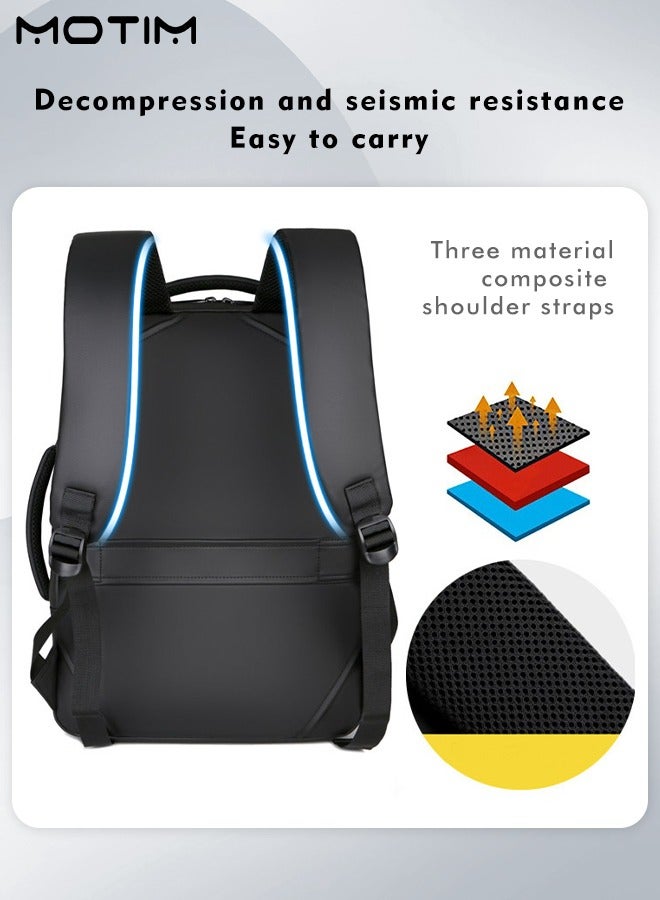 Travel Laptop Backpack, Anti-Theft Durable Laptop Backpack with USB Charging Port, Waterproof Computer Bag Fits 15.6 Inch Laptop Notebook with Independent Computer Compartment, Large Capacity