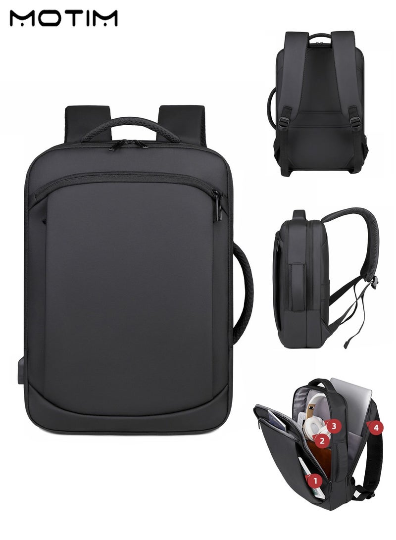 Travel Laptop Backpack, Anti-Theft Durable Laptop Backpack with USB Charging Port, Waterproof Computer Bag Fits 15.6 Inch Laptop Notebook with Independent Computer Compartment, Large Capacity