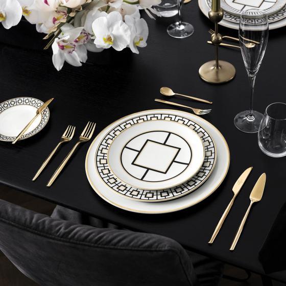 37-Piece Metrochic Dinner Set White/Black/Gold