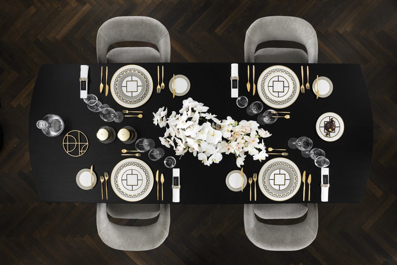 37-Piece Metrochic Dinner Set White/Black/Gold