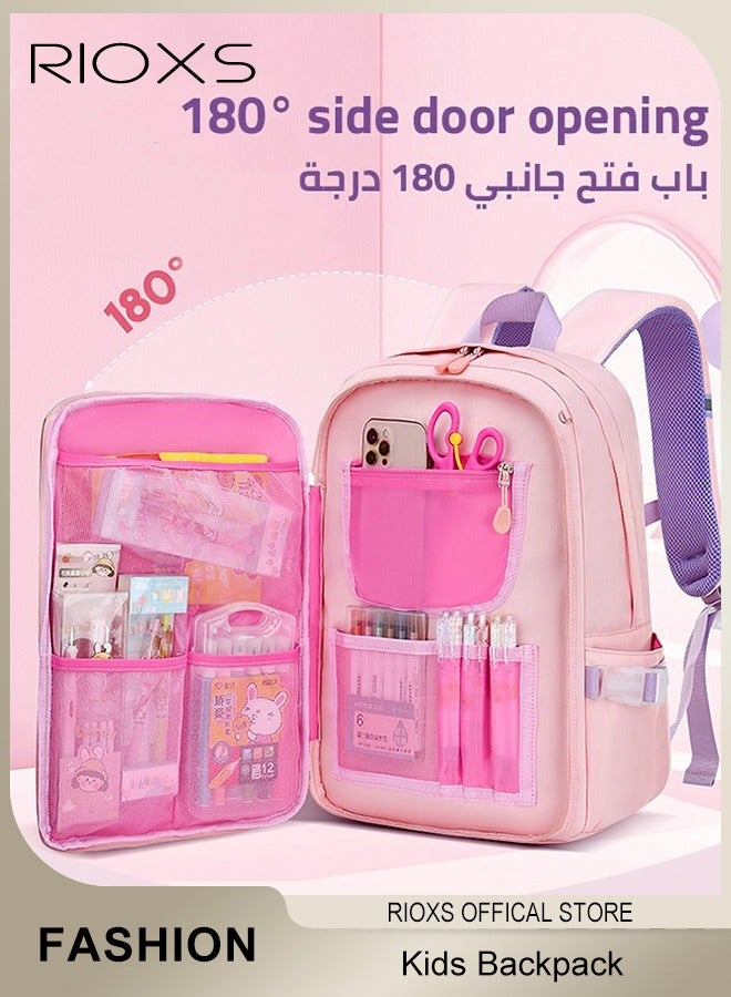 Kids Backpack, Little Girls Cute Personalized Book Bags, Bunny Backpack For Elementary School, Lightweight Resistant Big Travel Daypack With Beaded Quicks And Rabbit Doll, Kawaii Bookbag School Bag For Girls